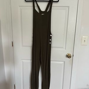 Forest Green Linen Jumpsuit